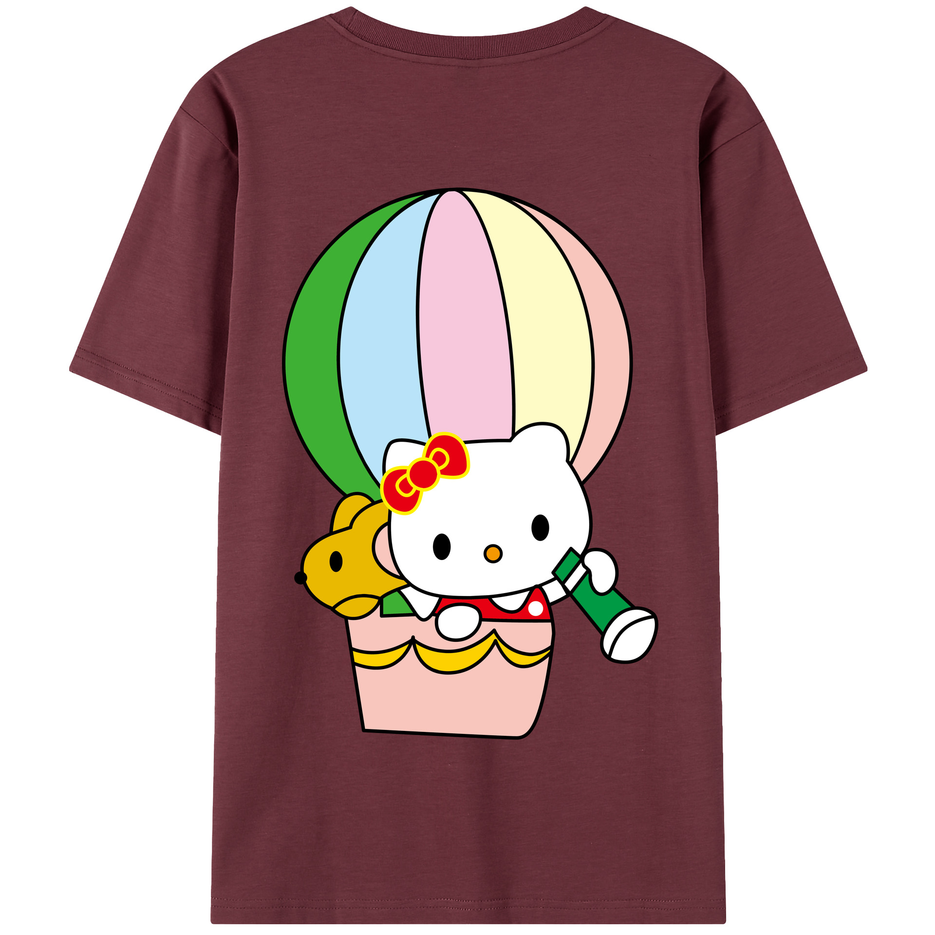 （画像用） Hello Kitty ハローキティ 綿100％半袖Tシャツ（背面プリント）